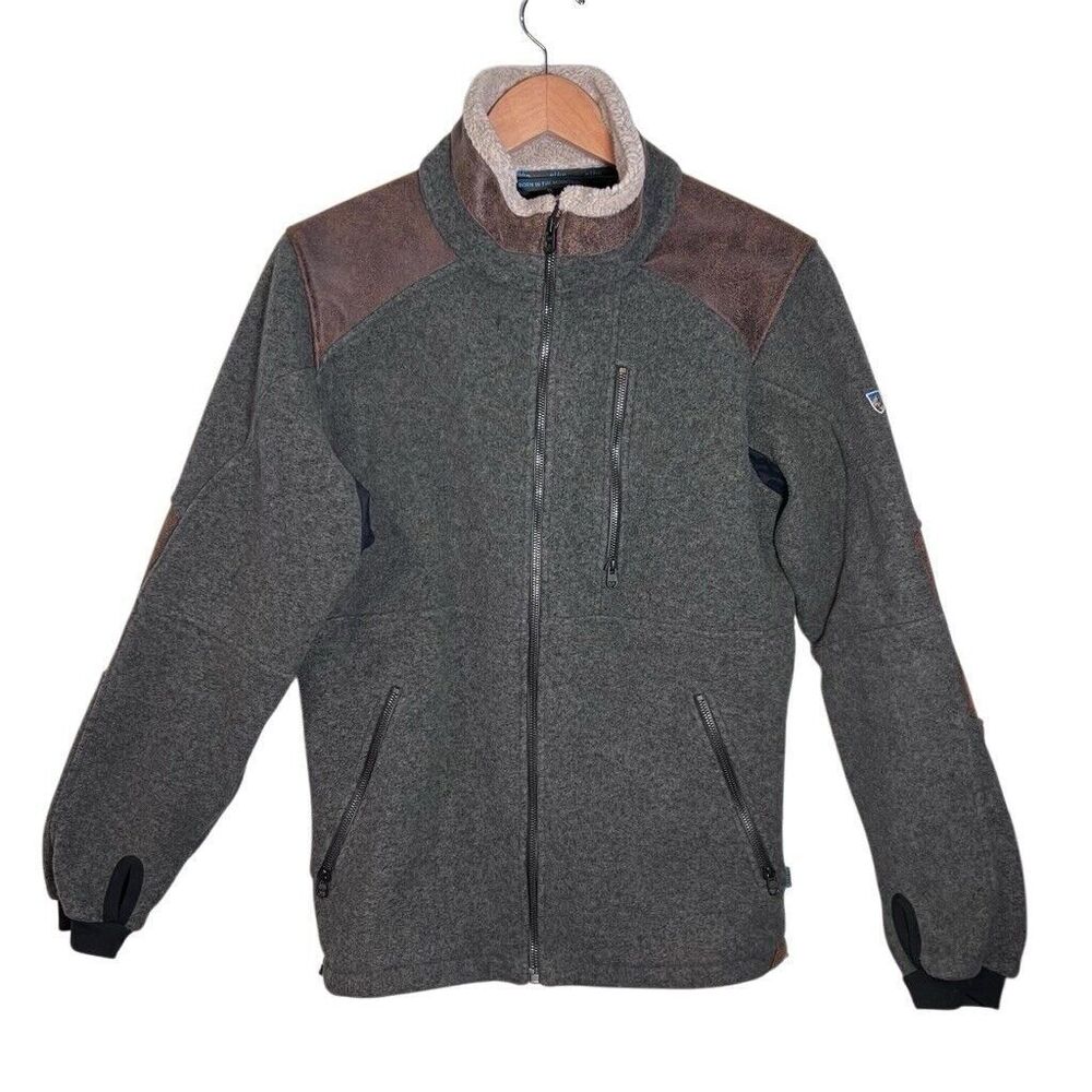 Kuhl Gray and Brown Windbreaker Jacket
